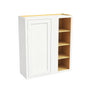 Inset Origami White RTA 36"W x 30-42"H x 13.5"D 3-Size Blind Corner Wall Cabinet with 2-3 Shelves