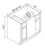 Inset Origami White RTA 40-46"W x 34.5"H x 25"D 3-Size Blind Corner Base Cabinet with 1 Door, 1 Drawer and 1 Shelf