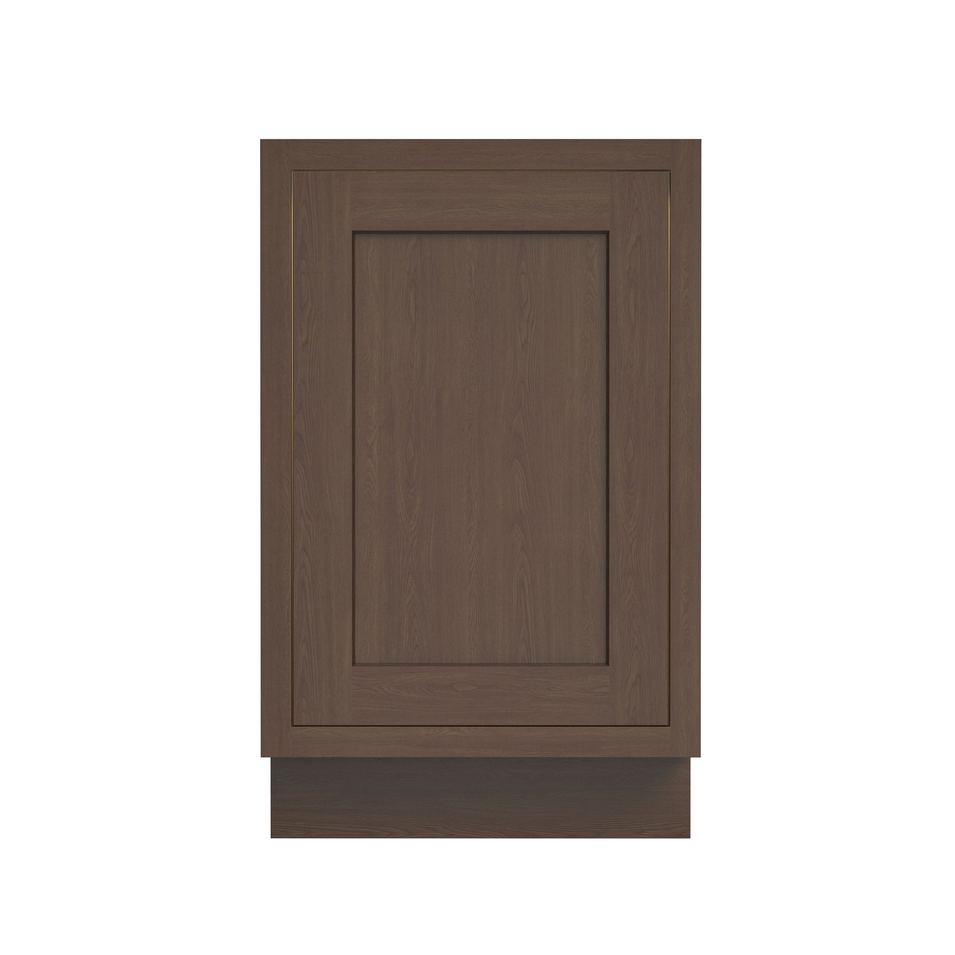 Inset Truffle Brown RTA 12-21"W x 34.5"H x 25"D 4-Size Full Height Single Door Base Cabinet