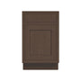 Inset Truffle Brown RTA 12-21"W x 34.5"H x 25"D 4-Size Single Drawer Base Cabinet with 1 Door