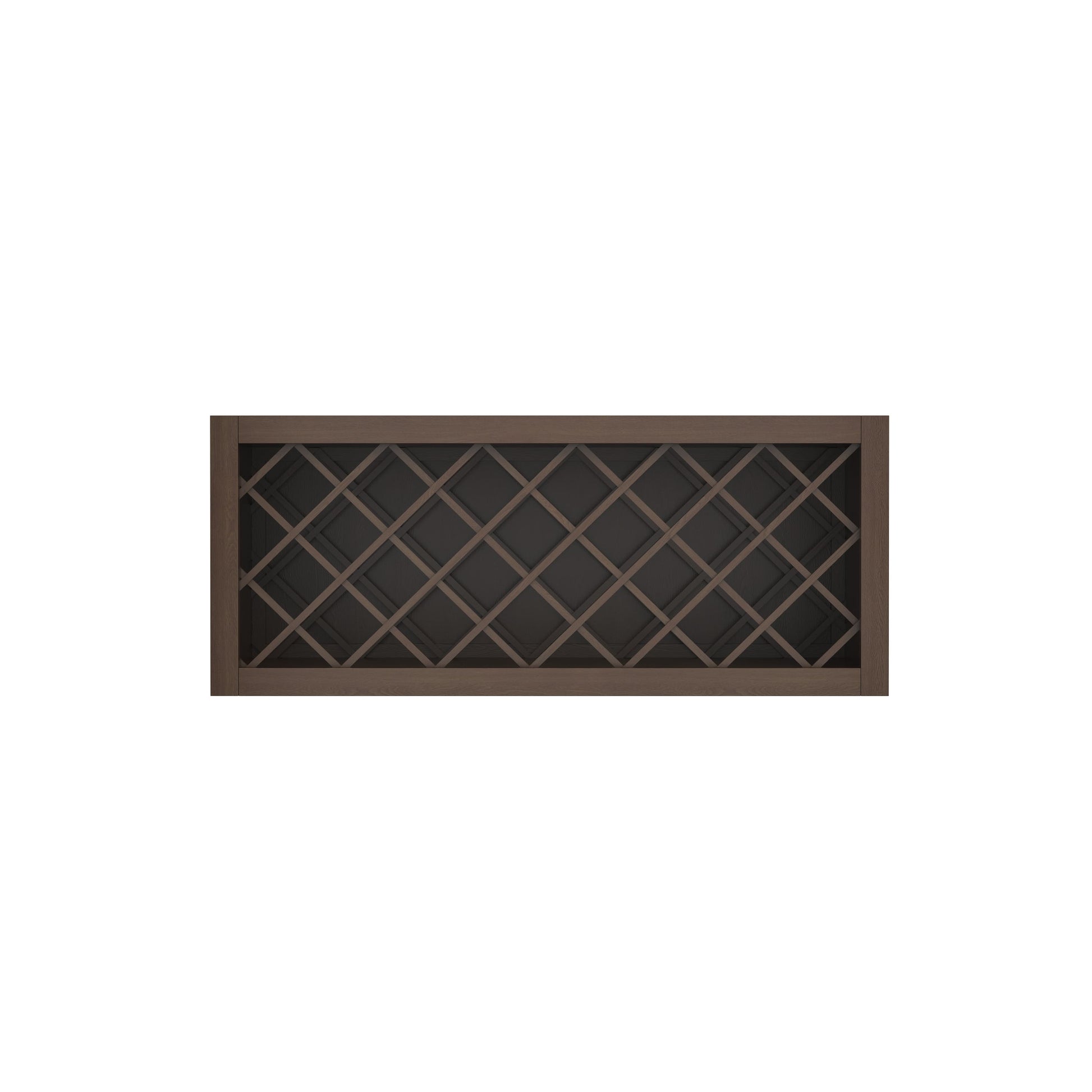 Inset Truffle Brown RTA 24-36"W x 15-30"H x 13.5"D 5-Size Diamond Lattice Wine Grid Wall Rack Cabinet