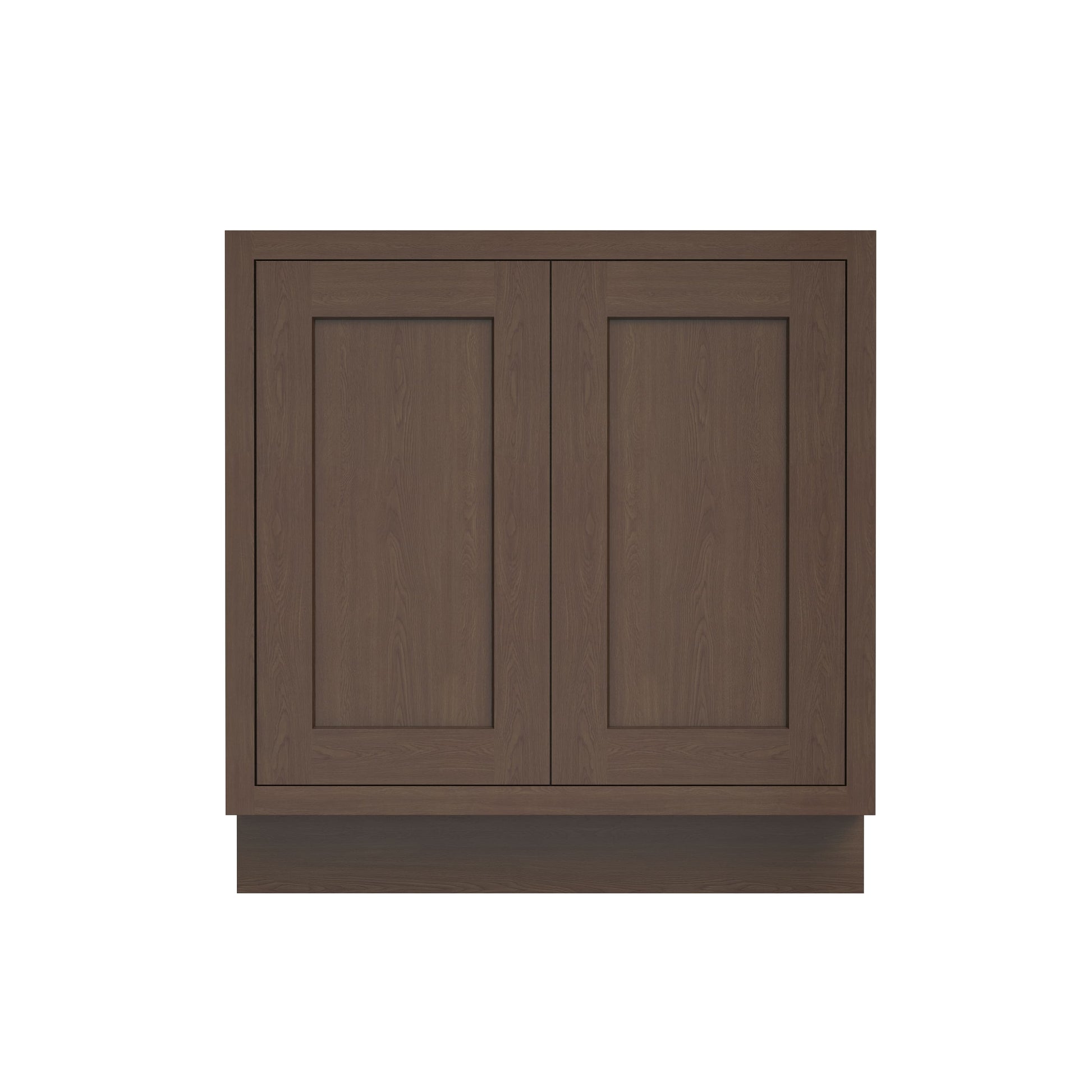 Inset Truffle Brown RTA 24-36"W x 34.5"H x 25"D 5-Size Full Height Double Doors Base Cabinet