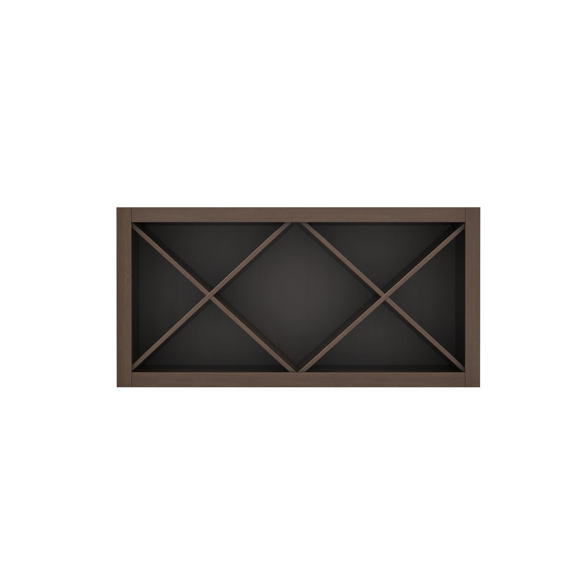 Inset Truffle Brown RTA 30-36"W x 15-18"H x 13.5"D 4-Size X-Shaped Wine Grid Wall Rack Cabinet