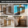 Resin Stone Freestanding Shower Stool with Gently Curved Seat