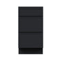 Slim Ebony Black Shaker RTA 12"-36"W x 34.5"H x 24"D 9-Size Drawer Base Cabinet with 3 Drawers