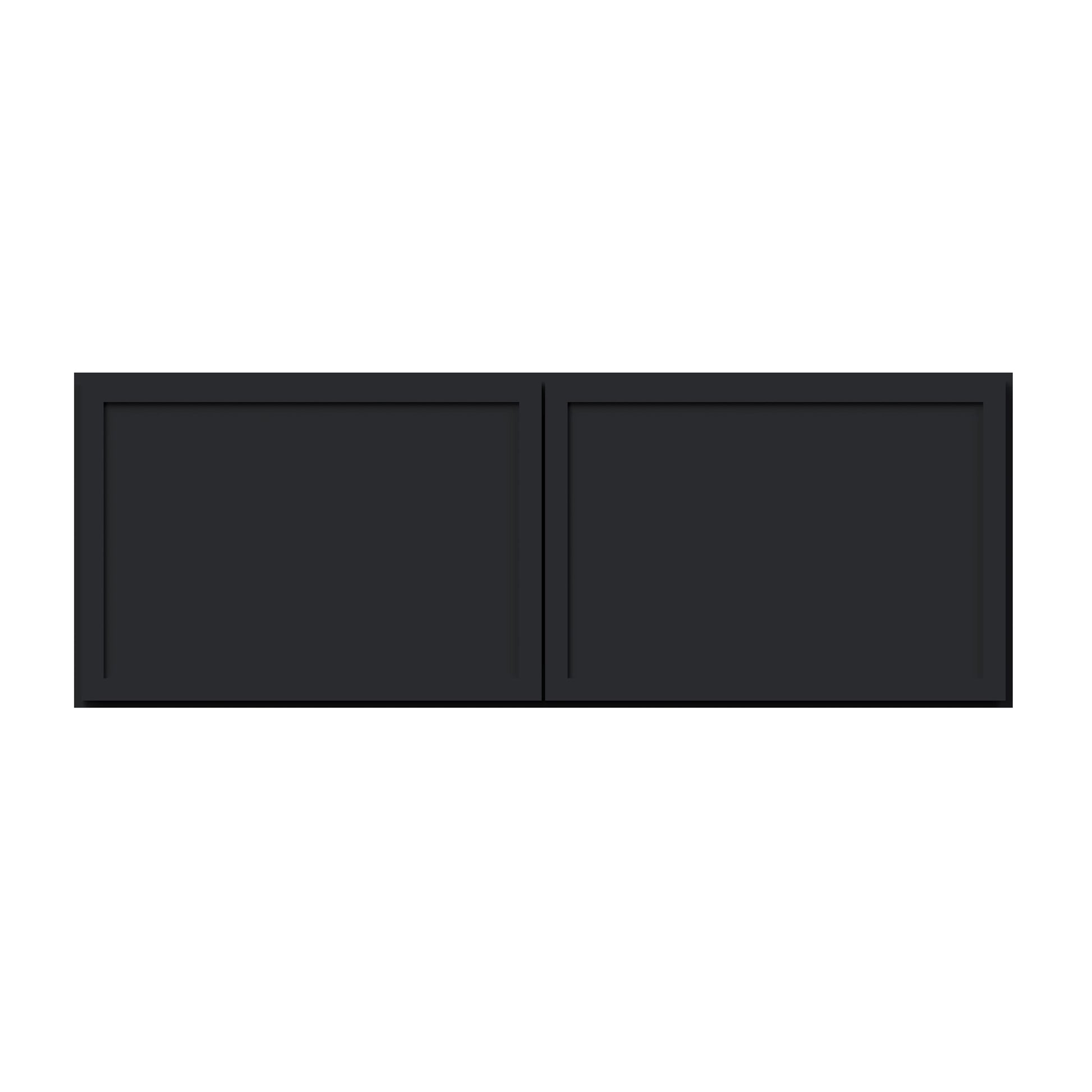 Slim Ebony Black Shaker RTA 24"-36"W x 12"-24"H x 12"D 17-Size Short Wall Cabinet with 2 Doors
