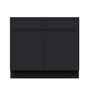 Slim Ebony Black Shaker RTA 33"/36"/39"/42"W x 34.5"H x 24"D Standard Base Cabinet with 2 Drawers and 2 Doors