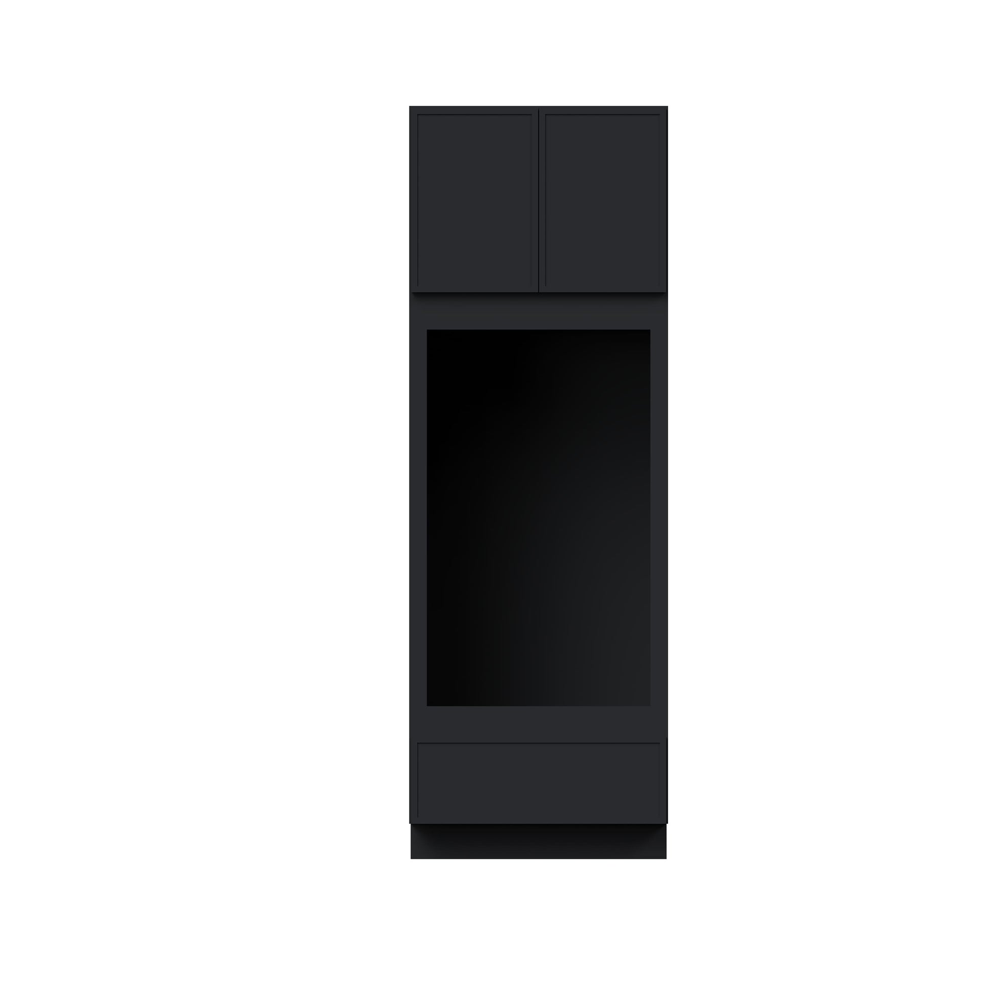 Slim Ebony Black Shaker RTA 33"W x 84"/90"/96"H x 27"D Double Oven Cabinet with 1 Drawer and 2 Doors