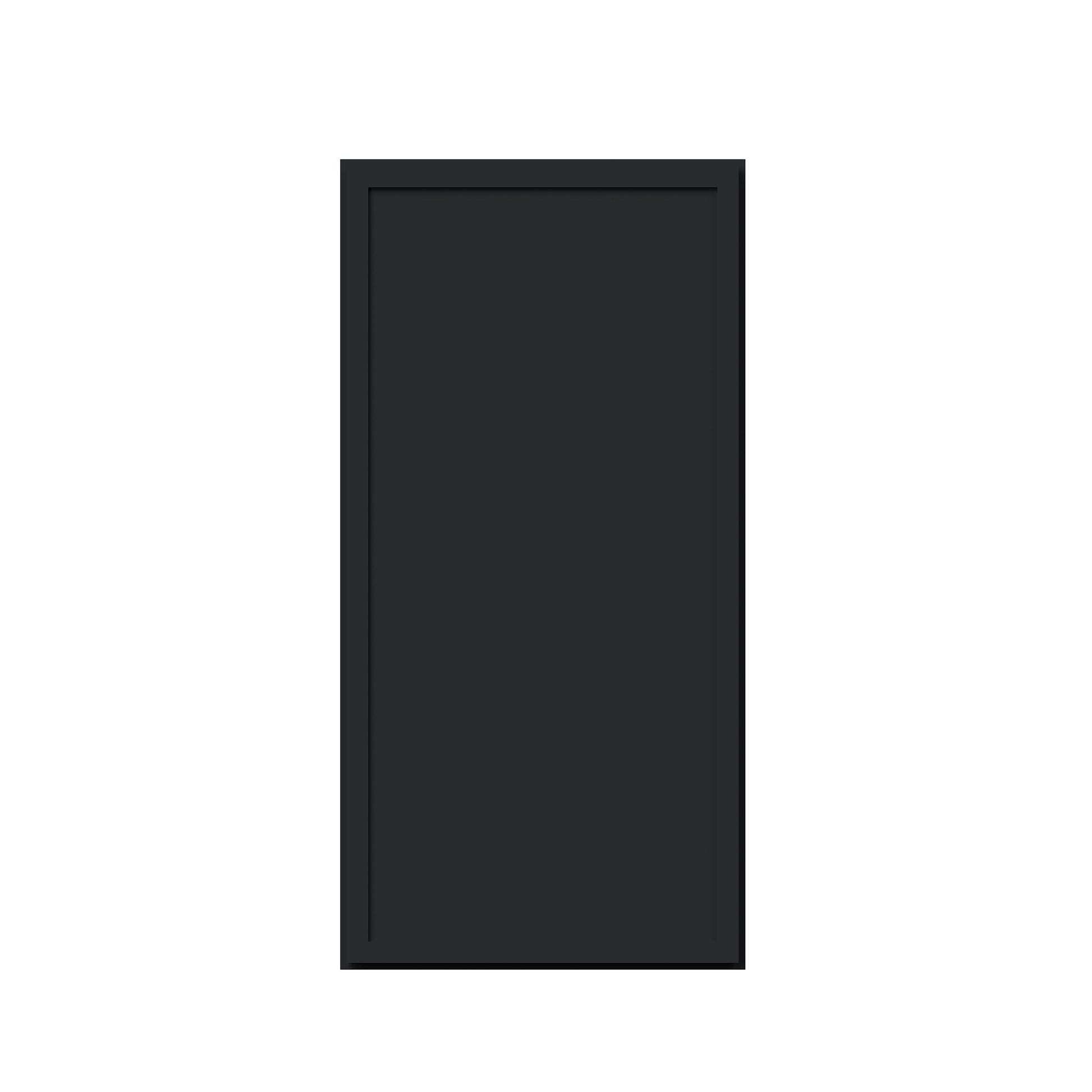 Slim Ebony Black Shaker RTA 9"-21"W x 30"/36"/42"H x 12"D 15-Size Single Door Standard Wall Cabinet