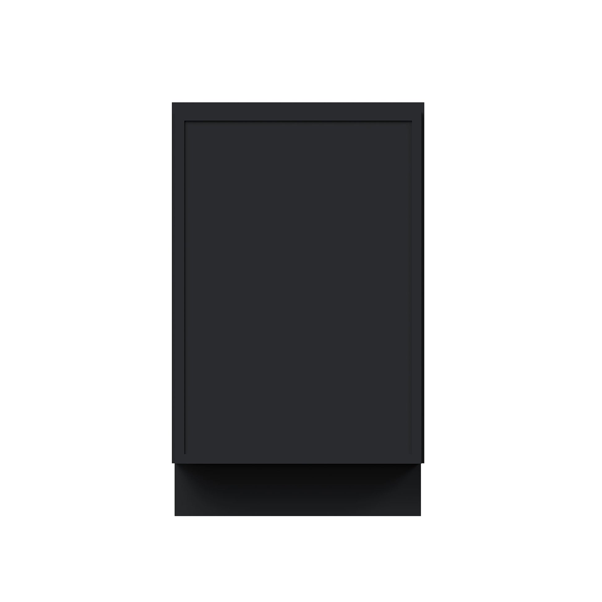 Slim Ebony Black Shaker RTA 9"/18"/21"W x 34.5"H x 24"D Full Height Door Base Cabinet with Single Door