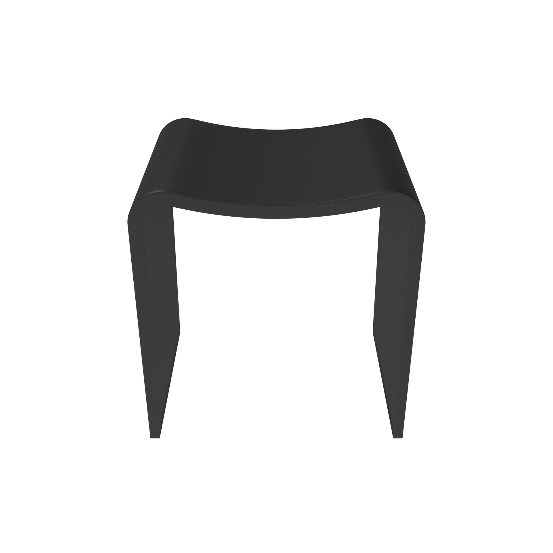 Solid Surface U-Shaped Shower Stool in Matte White / Matte Black