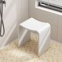 Solid Surface U-Shaped Shower Stool in Matte White / Matte Black