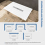 White/Calacatta Curbless SMC Shower Base with Flamed Rock Slip-Resistant Surface, Center Drain