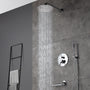 Casainc Round 3 Functions Wall Mount Dual Shower Heads Shower System In Black
