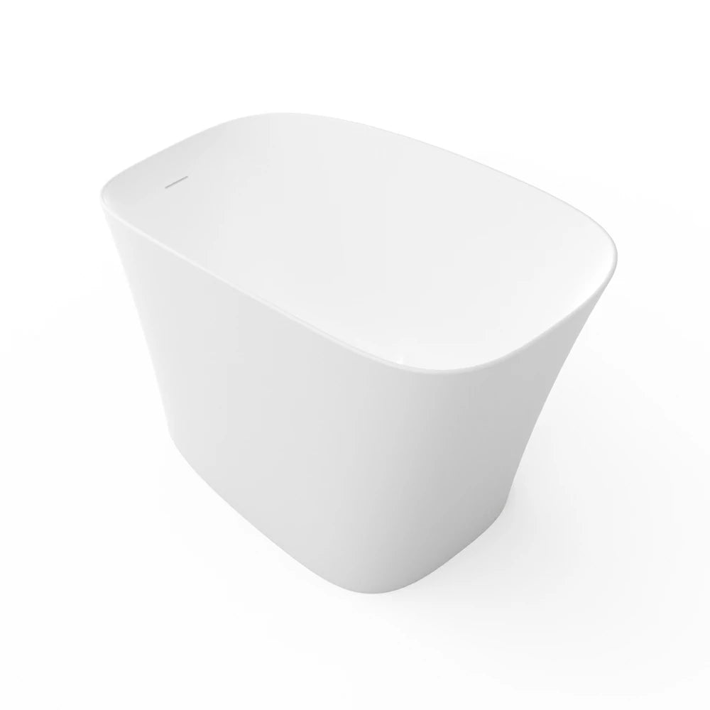 51 Inch Freestanding Solid Surface Deep Soaking Bathroom Bathtub with Seat
