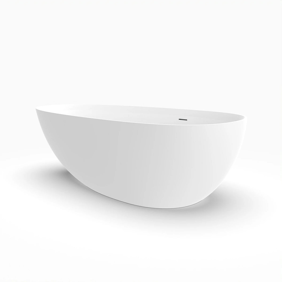 71" Matte White Artificial Stone Solid Surface Freestanding Bathtub