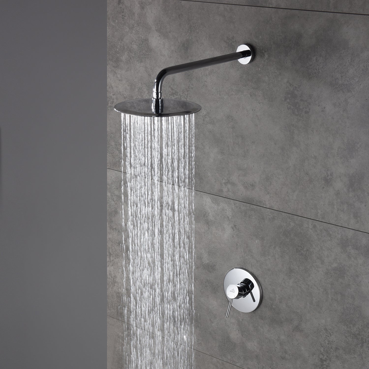 Casainc Round Single Functions Wall Mount Black Shower Faucet