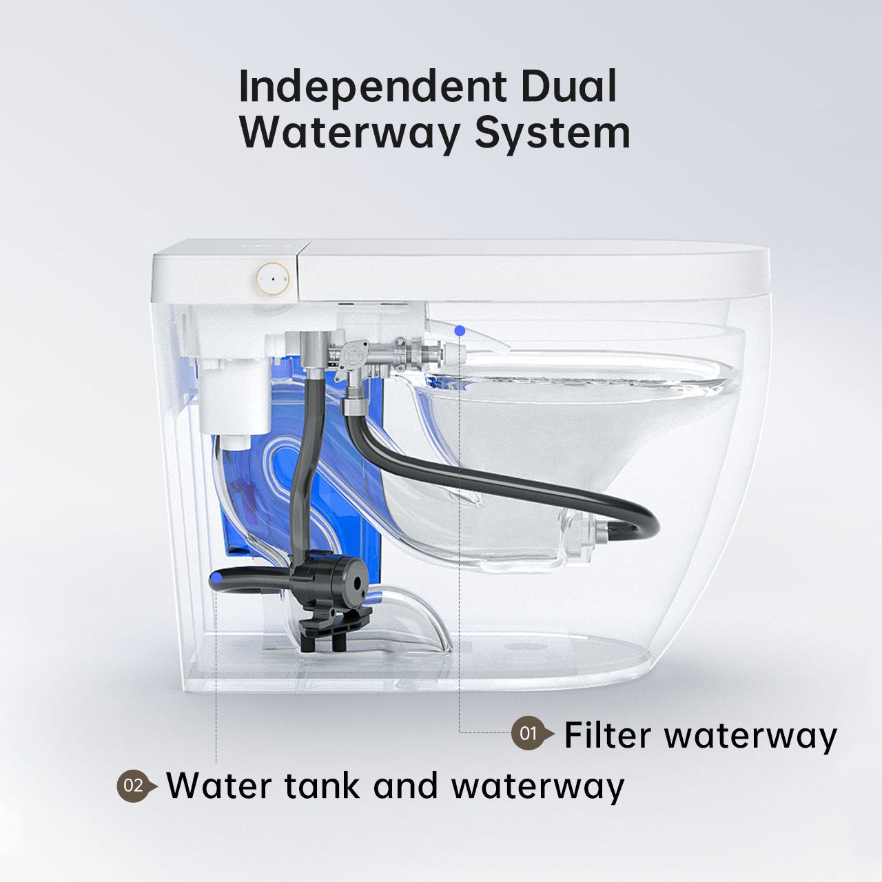 Luxury Smart Bidet Toilet with Built-in Tank, Heated Seat & Voice Control