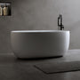 47" Freestanding Stone Resin Soaking Bathtub with Heat Retention