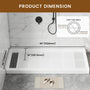 60"x30" Solid Surface Alcove Shower Pan Base in White, Drain Included