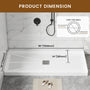 Rectangle Solid Surface White Shower Pan Base with Center Drain
