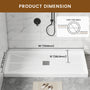 Rectangle Solid Surface White Shower Pan Base with Center Drain