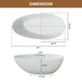 67" Solid Surface Freestanding Soaking Bathtub with Ribbed Textured Design