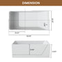 59" Rectangular Solid Surface Freestanding Bathtub with Sloped Backrest