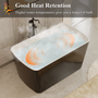 49" Acrylic Freestanding Japanese Soaking Hot Tub with Overflow and Drain