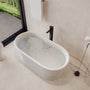 61" Hand-Polished Matte White Freestanding Bathtub with Pedestal Base