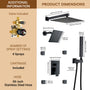 12-inch Wall-Mounted 4-Function Dual Shower System with Body Jets
