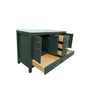 60" Deep Olive Green Double Sink Bathroom Vanity with Engineering Stone Top & 2 Basins