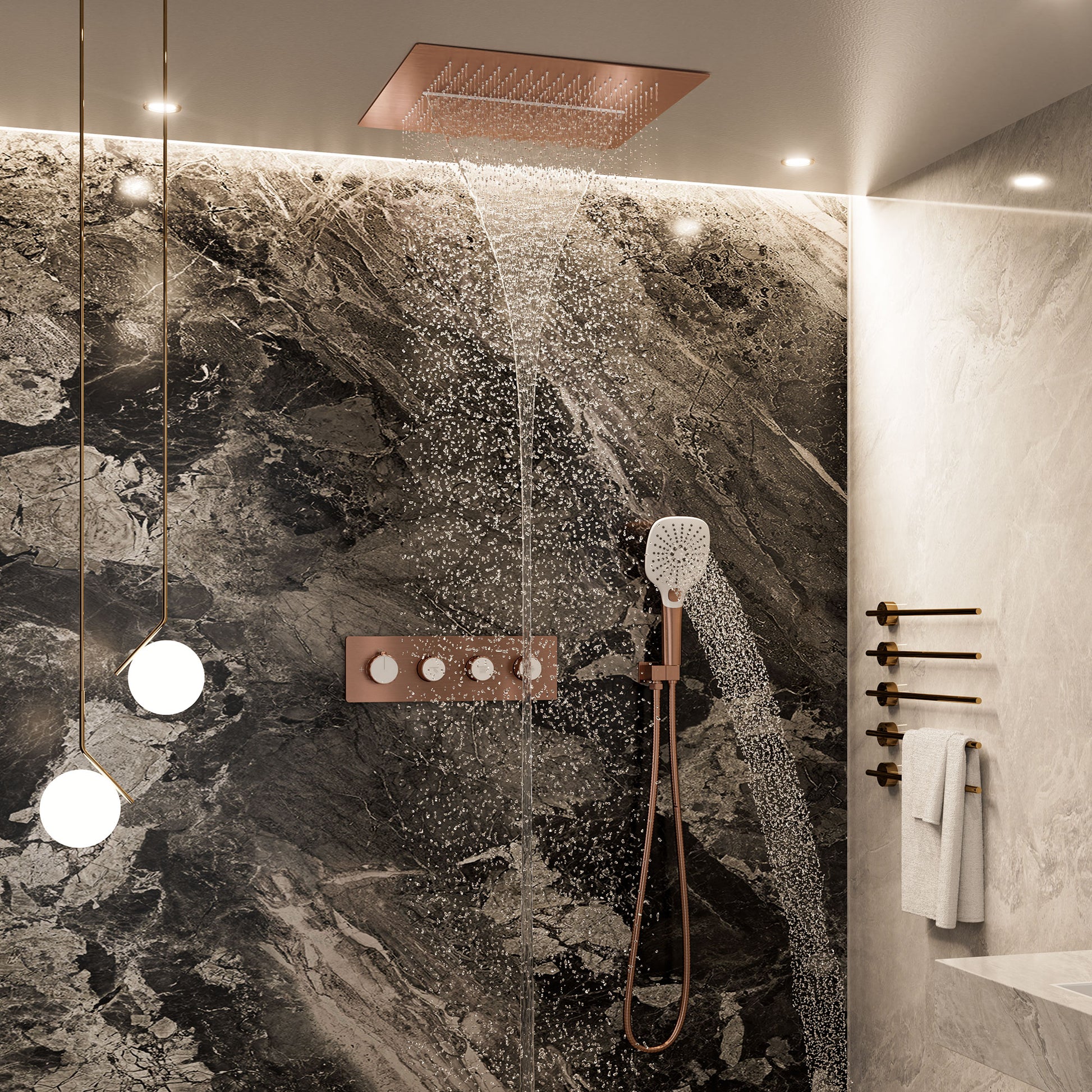 16'' Concealed Multi-Function Shower System 3-Spray Modes Showerhead