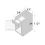 White Shaker RTA 15"W x 24"D x 34.5"H Base Cabinet with 1 Drawer and 1 Door