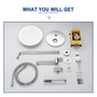 Casainc Round 3 Functions Wall Mount Dual Shower Heads Shower System In Black