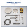 Casainc Round 3 Functions Wall Mount Dual Shower Heads Shower System In Black
