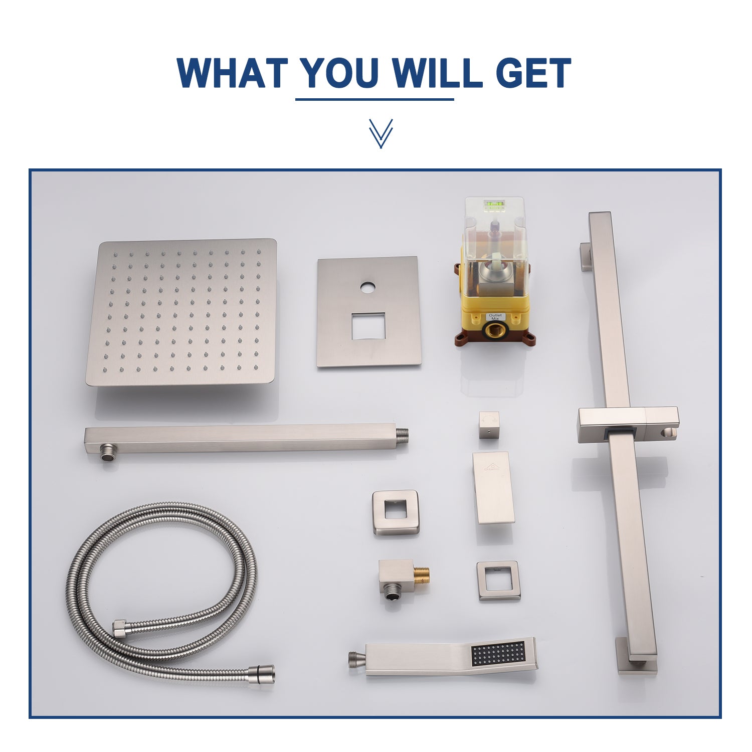2 Function 10-In Wall Mounted  Dual Shower Heads Shower System With Sliding Rod Shower Hand