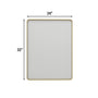 Tempered Glass Wall-Mounted Mirror with Gold Metal Frame