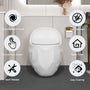 Egg Shape 1-Piece Toilet in Glossy White/Black with 1.28 GPF Single Flush