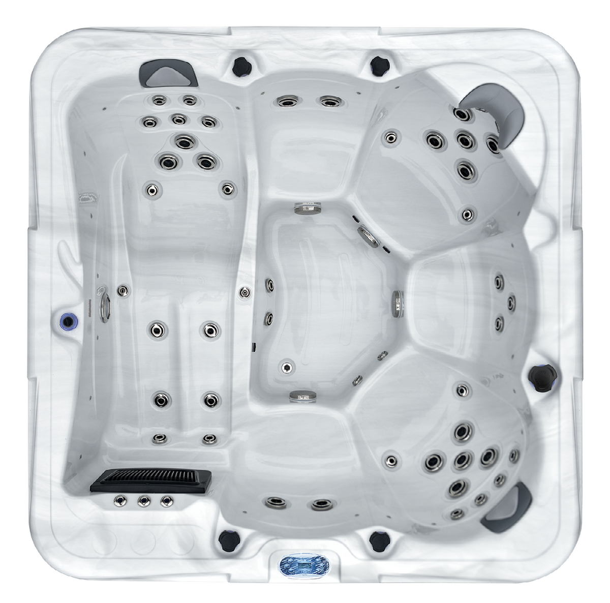 85" × 85" 6-Person Outdoor Hot Tub Spa with 51 Jets & Dual 3HP Pumps