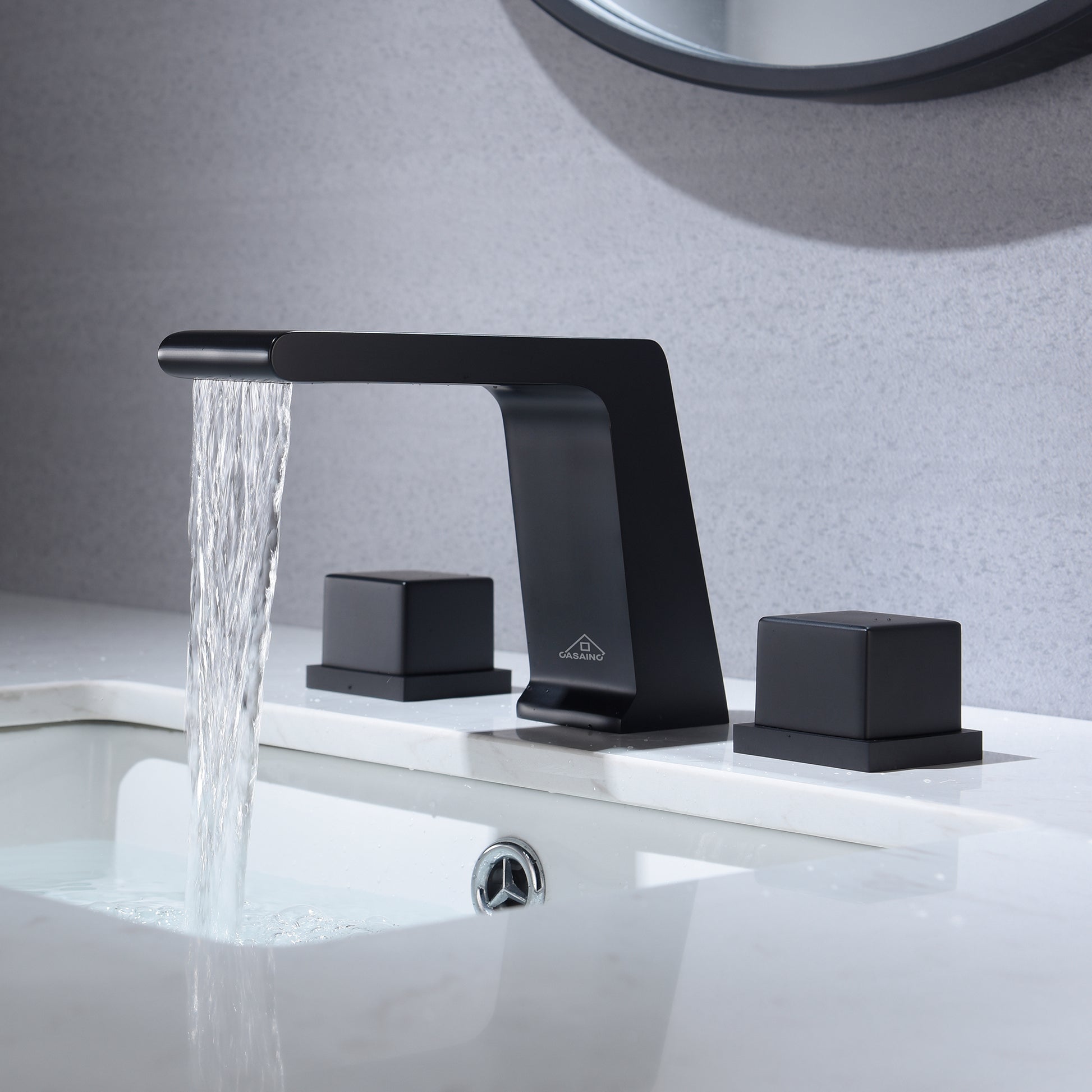 3-Hole Deck-Mounted Waterfall Basin Faucet Bathroom Sink Faucet