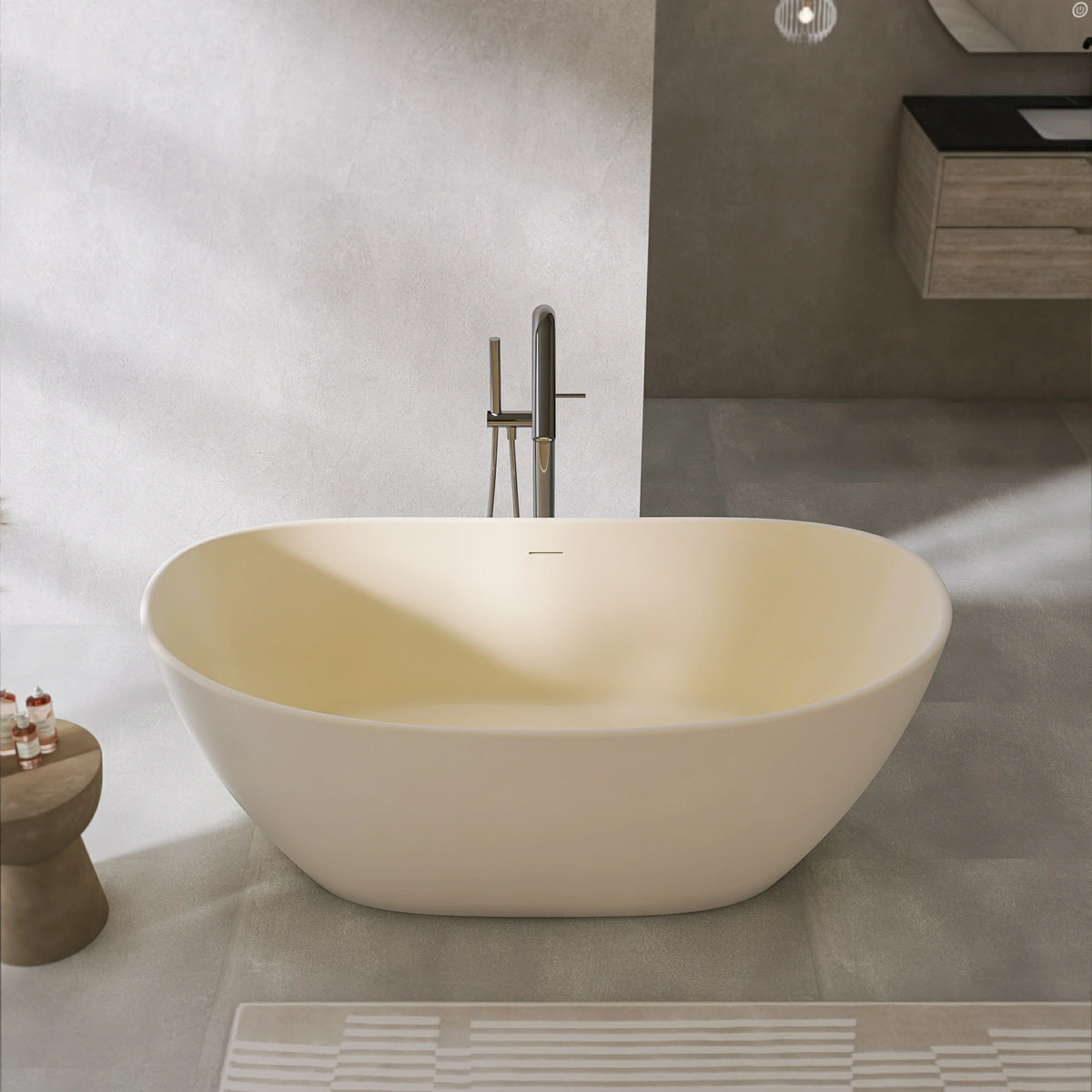 65" Artificial Stone Solid Surface Freestanding Bathtub for Bathroom