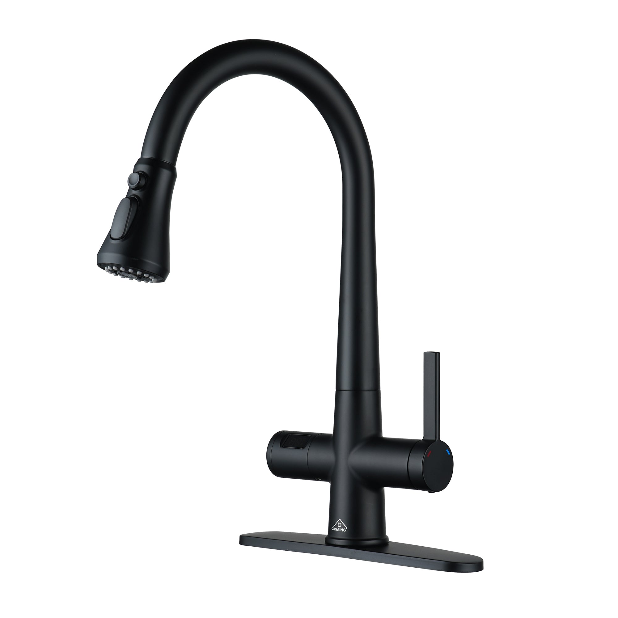 CASAINC Single-Handle Pull-Out Sprayer Kitchen Faucet with Digital Display
