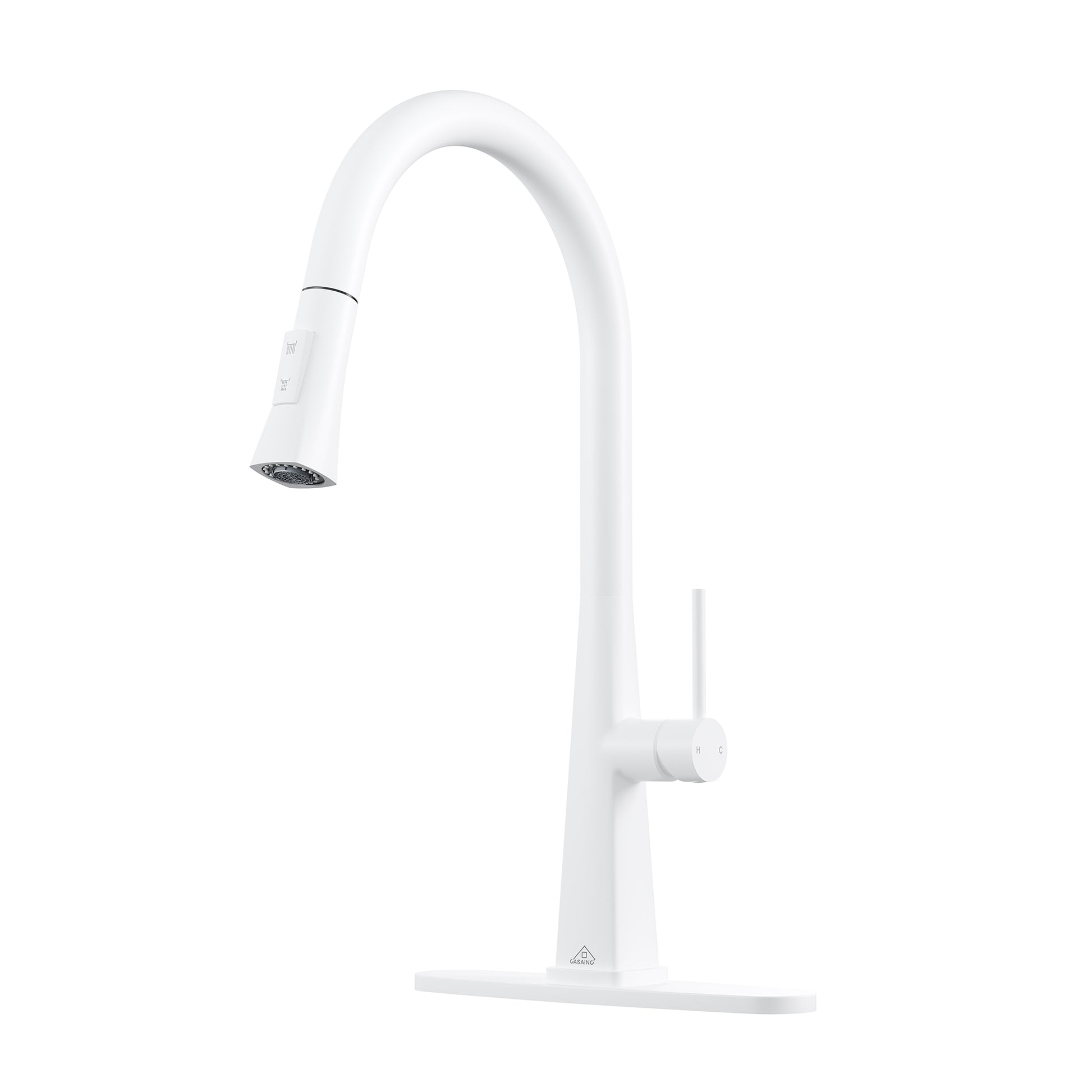CASAINC Single-Handle Pull-Out Kitchen Faucet in Brushed Nickel/Matte Black/Matte White/Brushed Gold