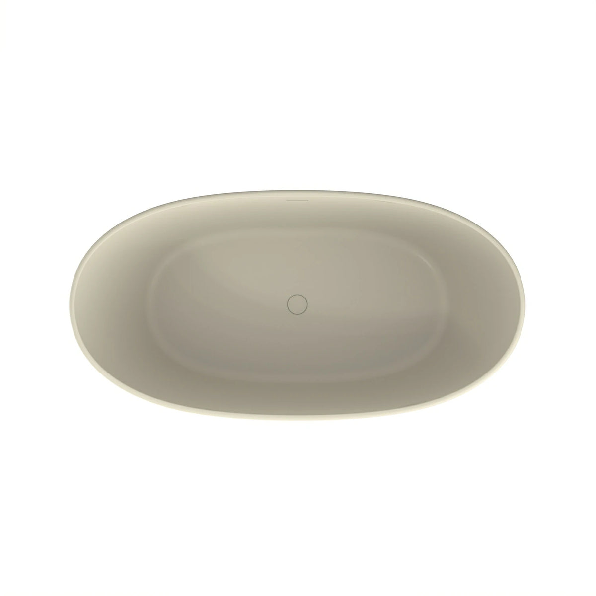 61" Solid Surface Freestanding Soaking Bathtub for Small to Medium Bathrooms