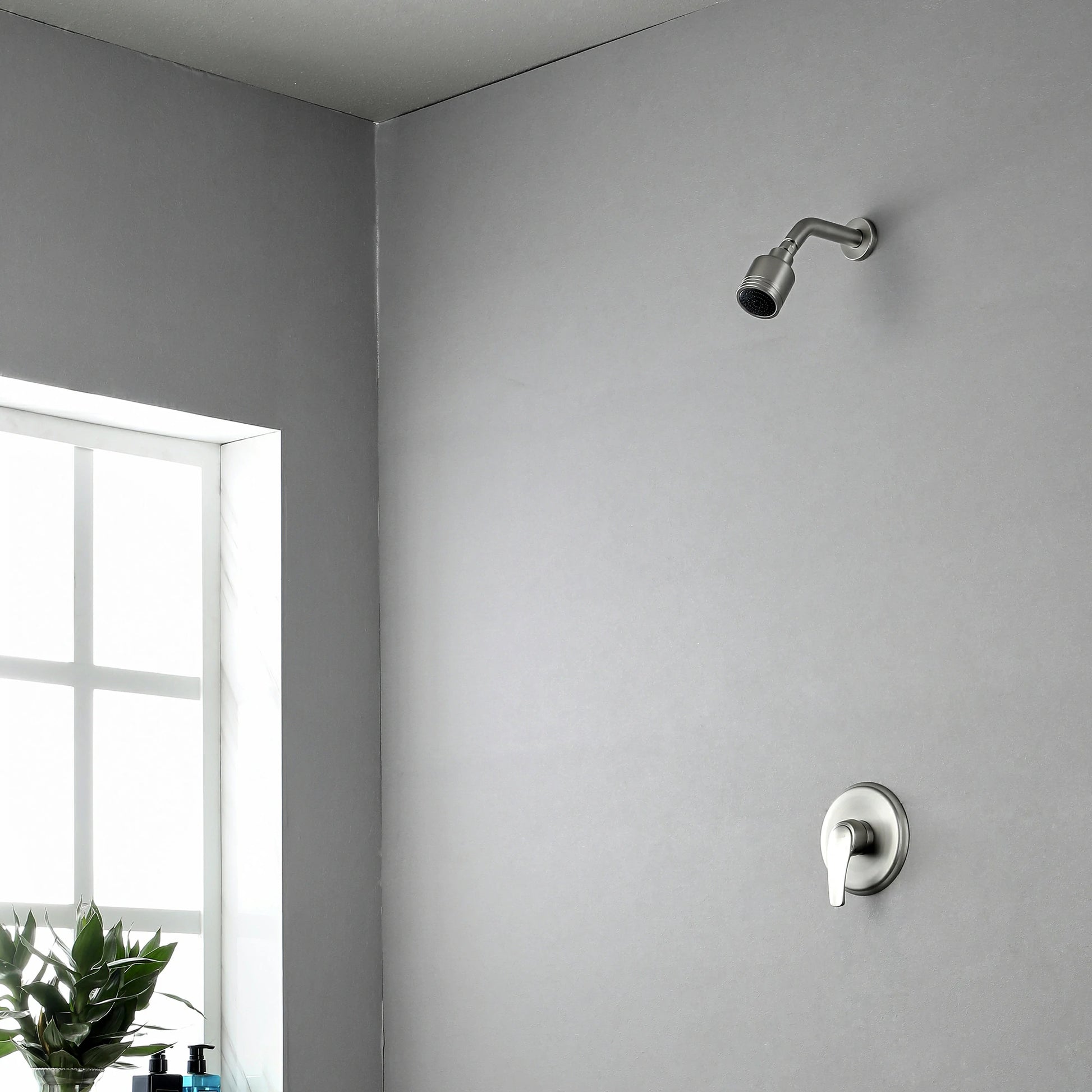 Wall Mount Rain Fixed Shower Head with Single Lever Handle