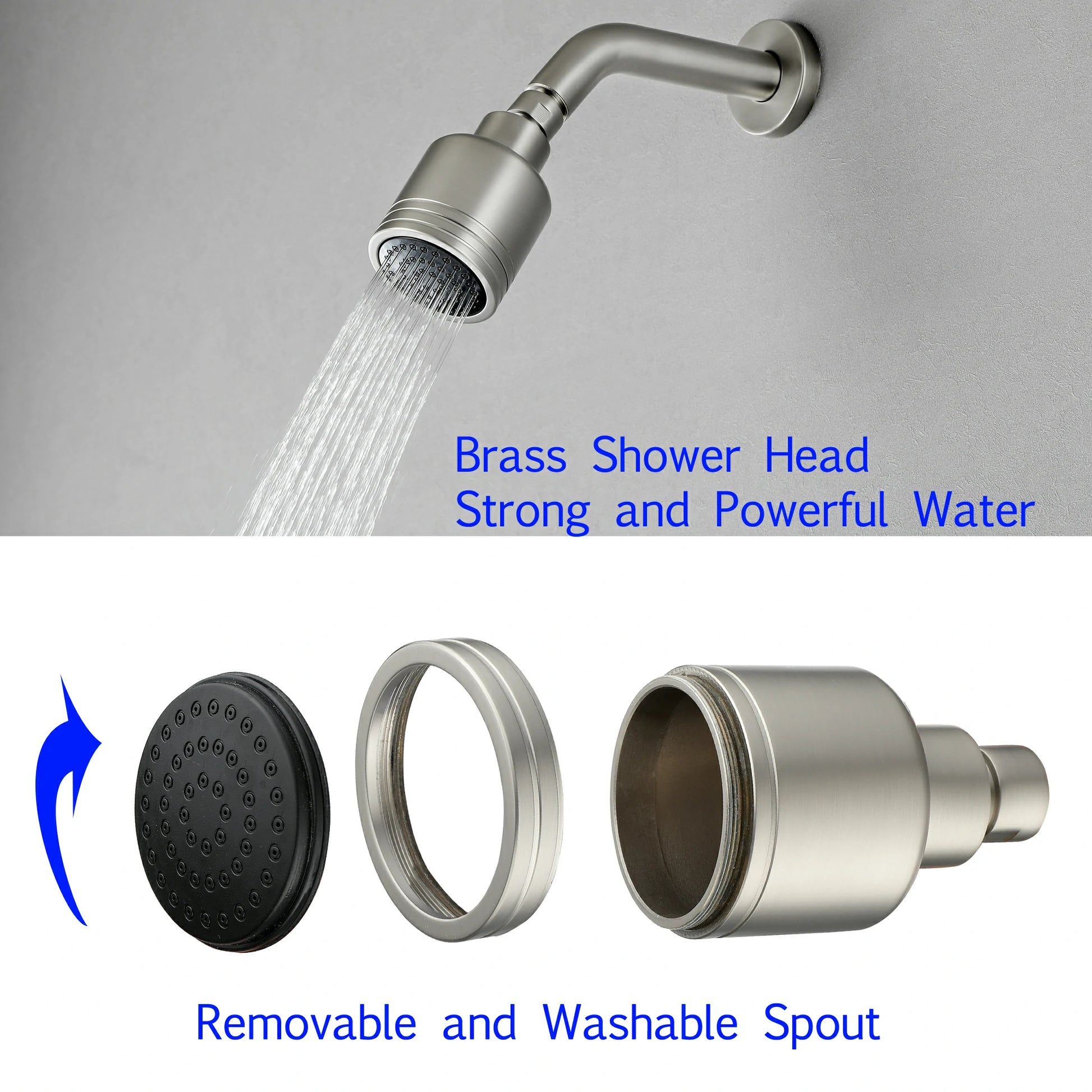 Wall Mount Rain Fixed Shower Head with Single Lever Handle