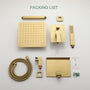 10" Ceiling-Mount Rain Shower System with Tub Spout in Brushed Gold