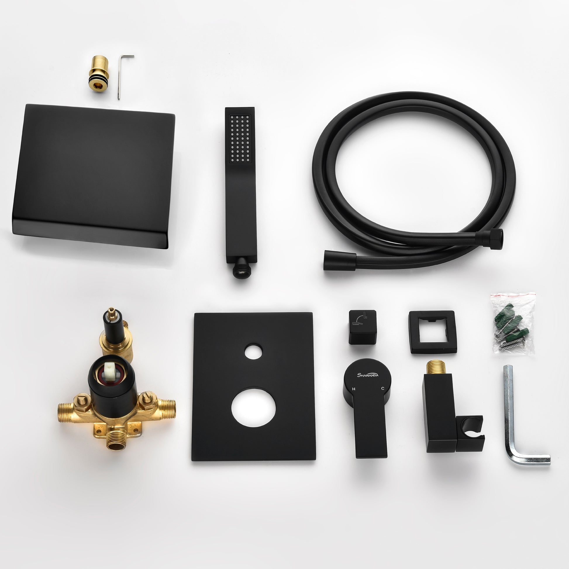 Wall Mount Tub Filler with Handheld Shower in Matte Black