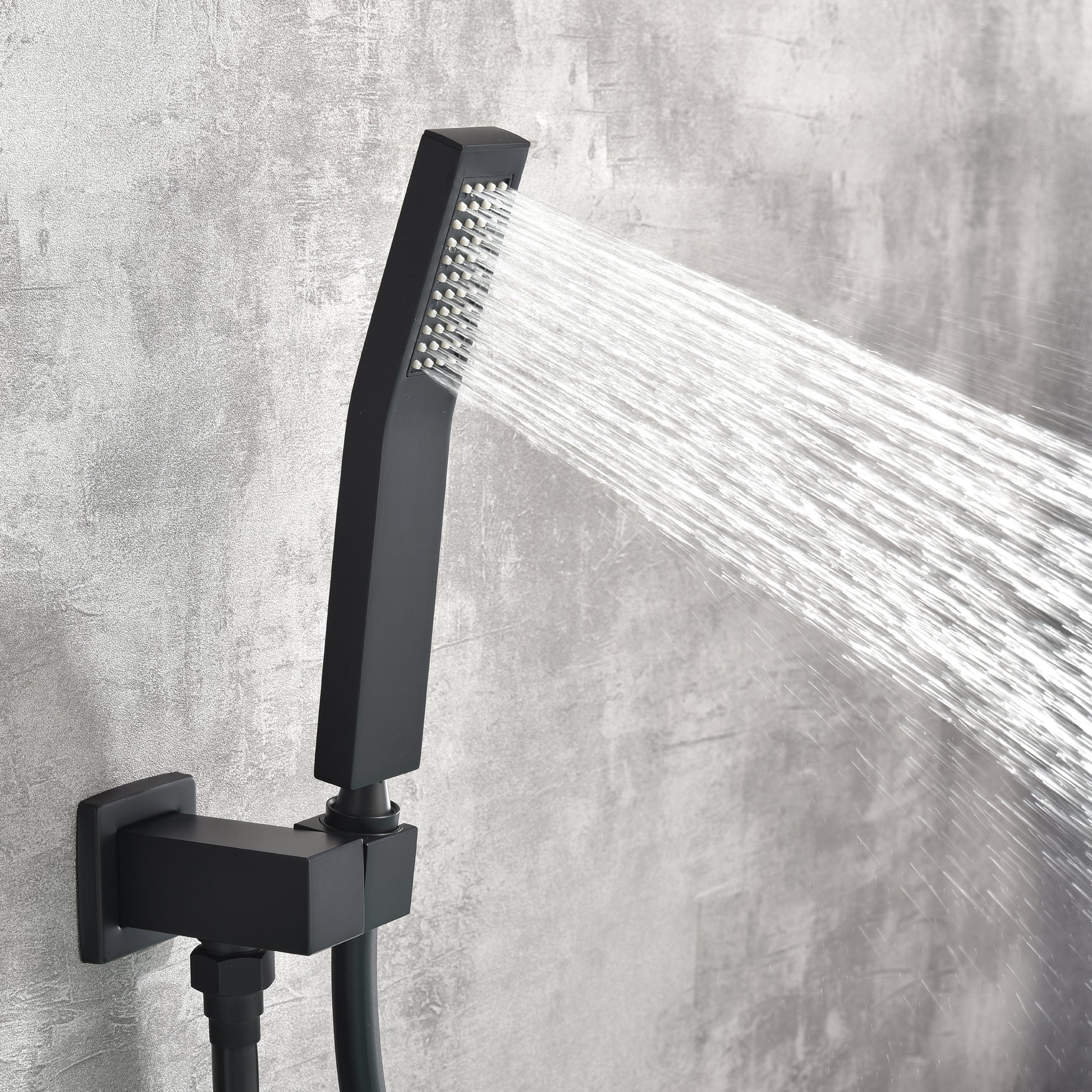 Wall Mount Tub Filler with Handheld Shower in Matte Black